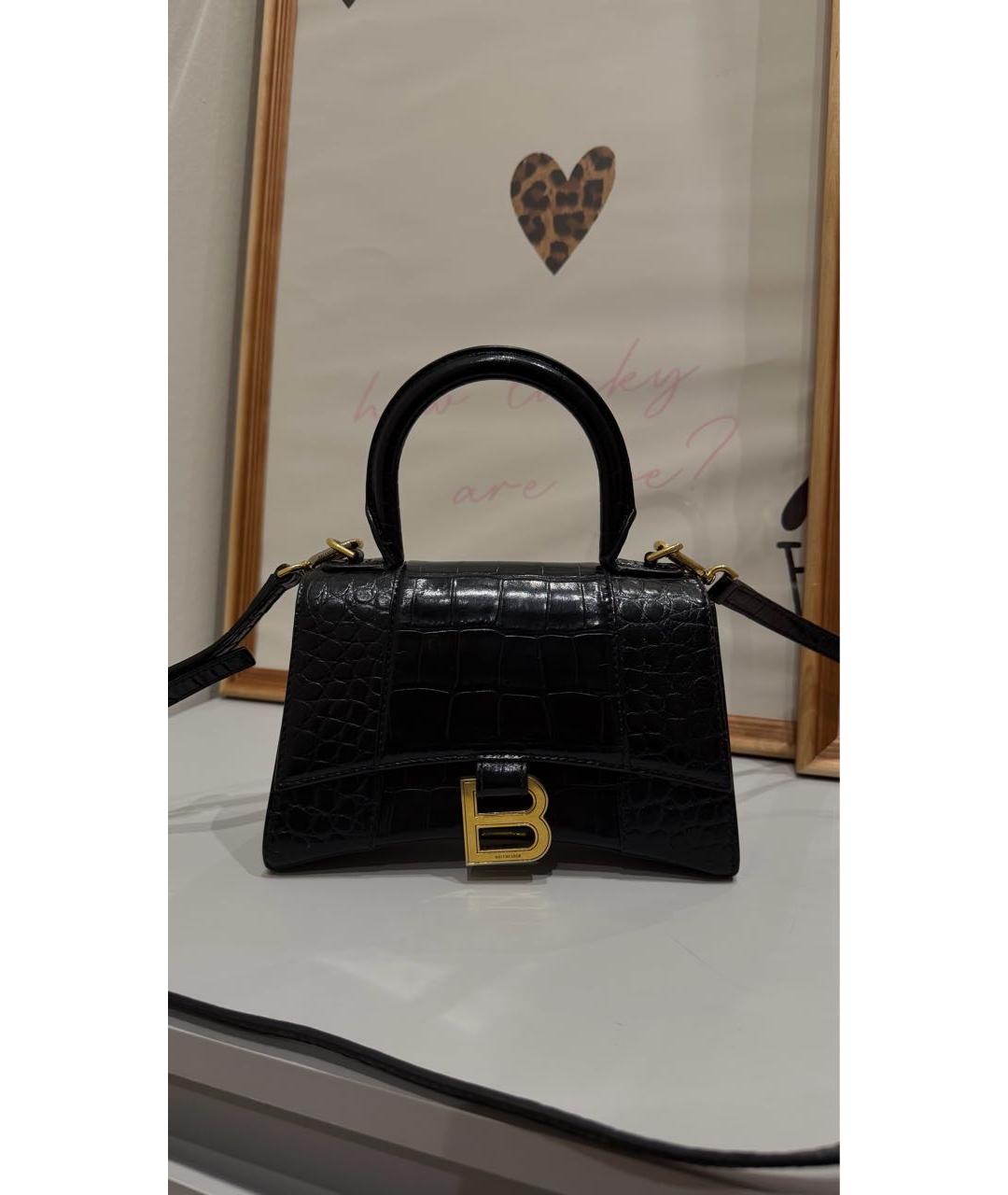 BALENCIAGA Черная кожаная сумка с короткими ручками, фото 9