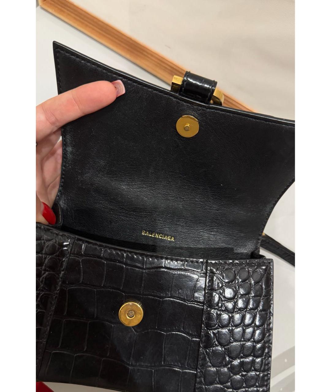 BALENCIAGA Черная кожаная сумка с короткими ручками, фото 4