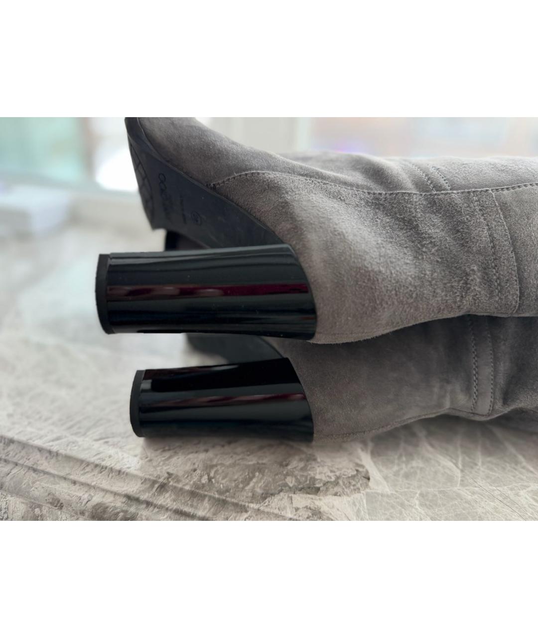 JIMMY CHOO Серые замшевые сапоги, фото 4