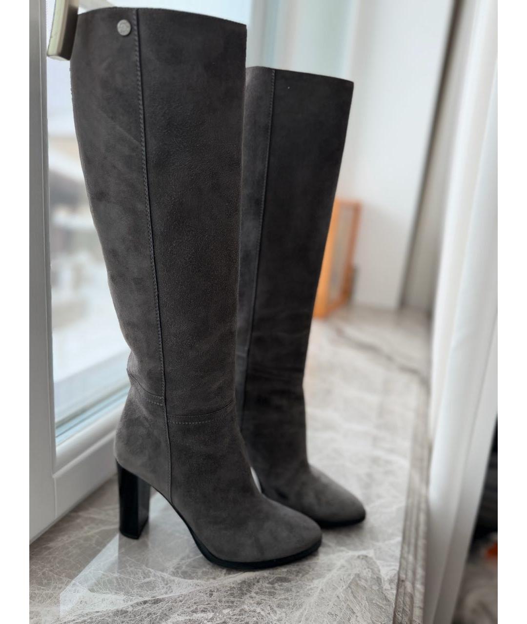 JIMMY CHOO Серые замшевые сапоги, фото 9