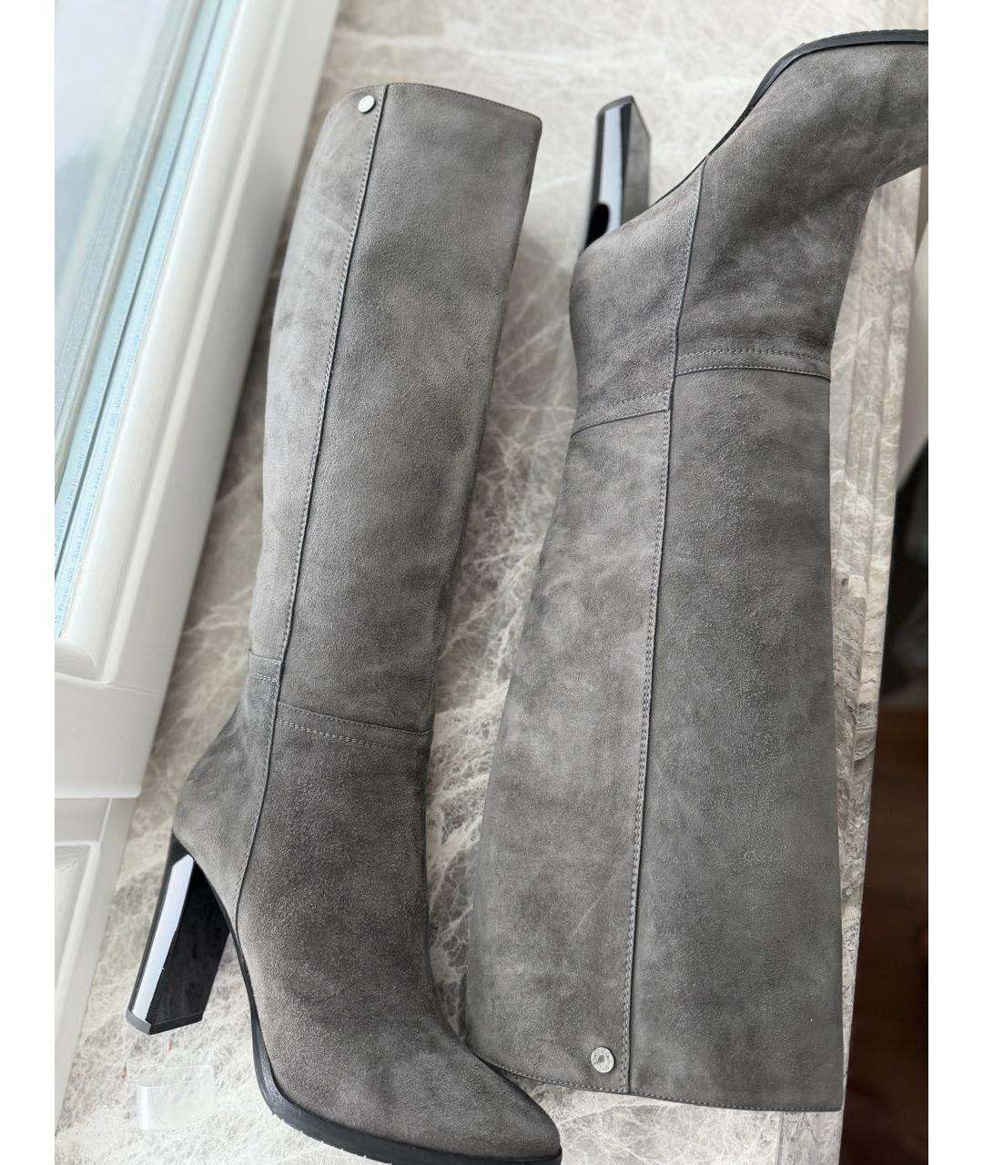 JIMMY CHOO Серые замшевые сапоги, фото 2