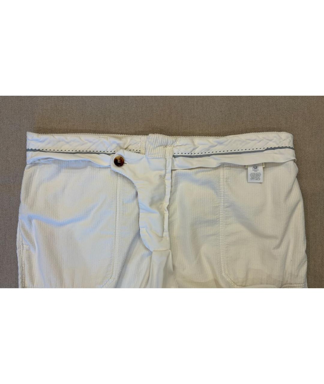 BRUNELLO CUCINELLI Белые хлопковые повседневные брюки, фото 6