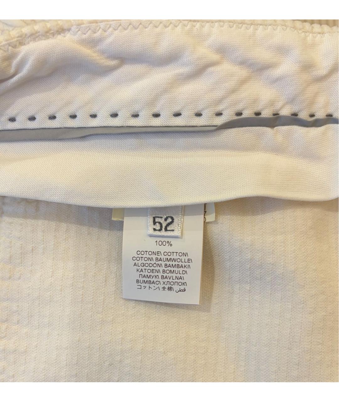 BRUNELLO CUCINELLI Белые хлопковые повседневные брюки, фото 7