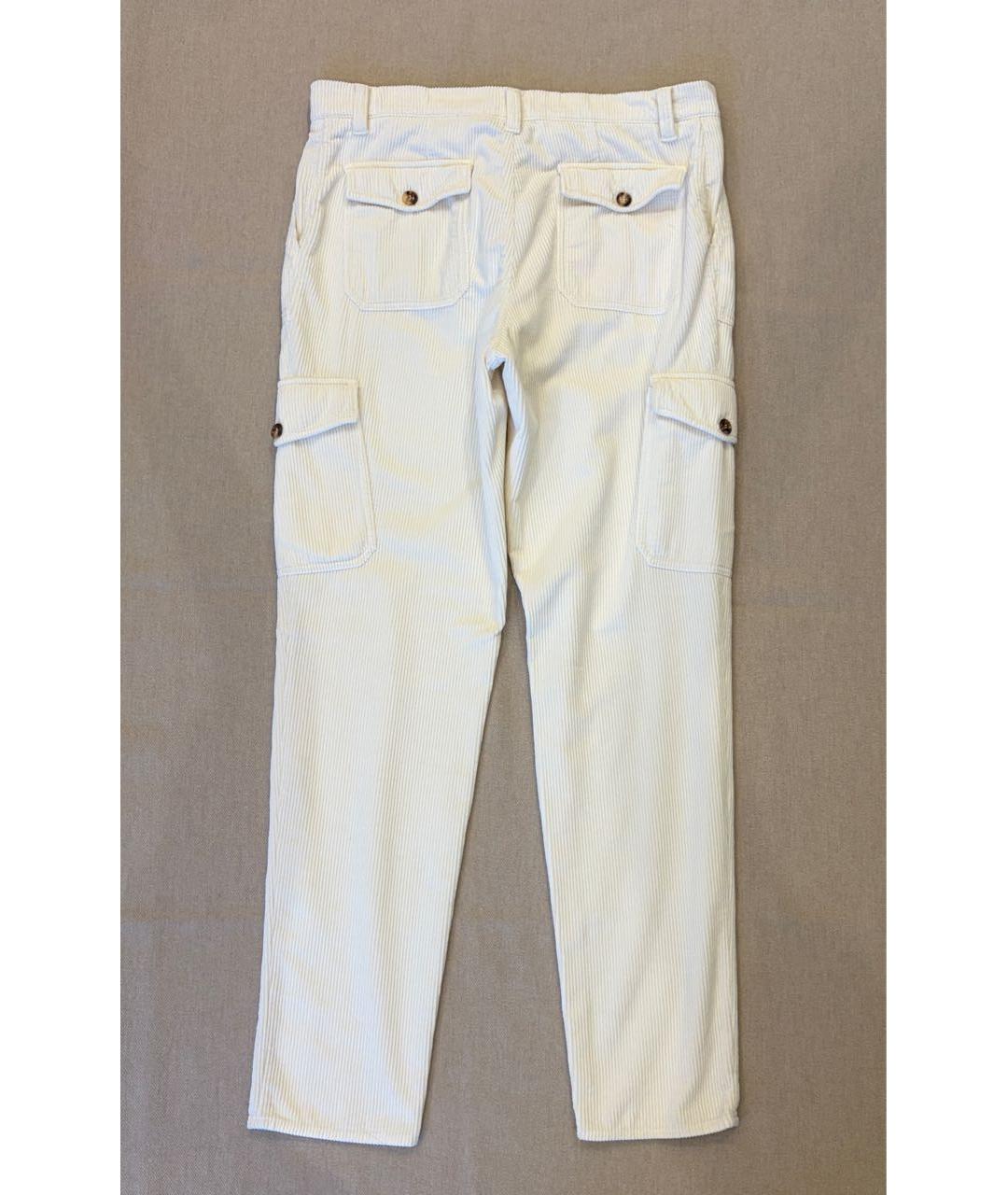 BRUNELLO CUCINELLI Белые хлопковые повседневные брюки, фото 2