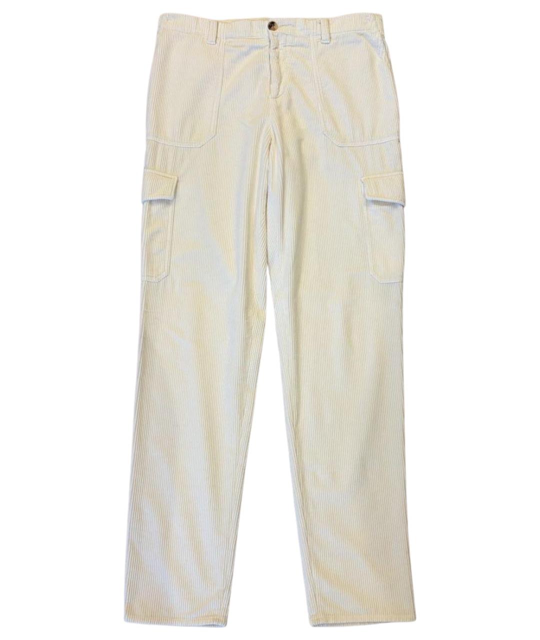 BRUNELLO CUCINELLI Белые хлопковые повседневные брюки, фото 1