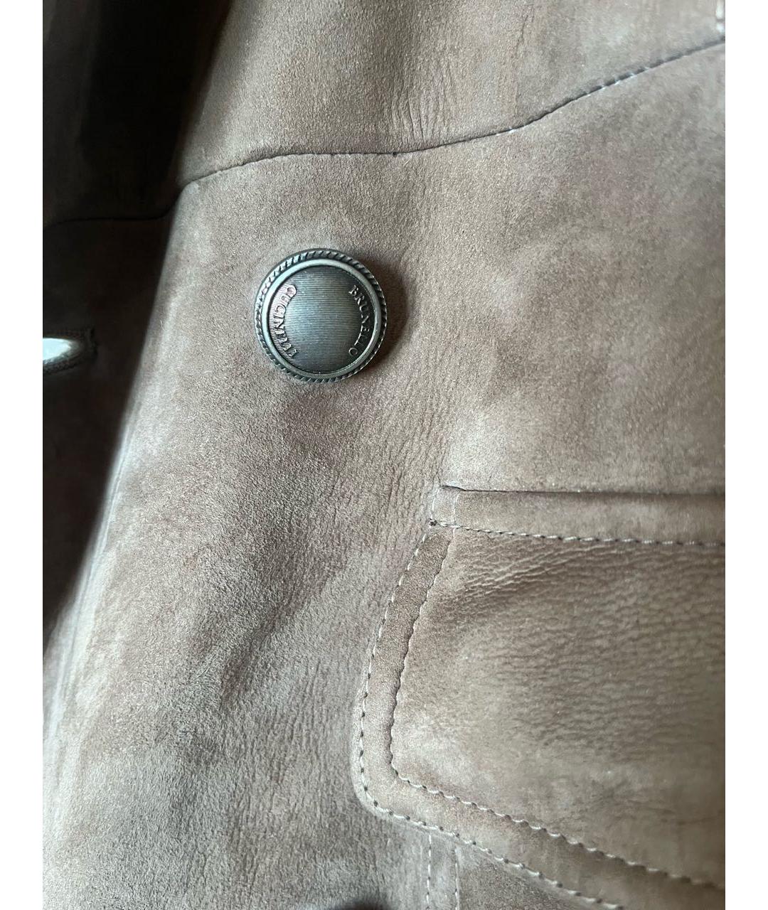 BRUNELLO CUCINELLI Бежевая меховая дубленка/шуба, фото 4