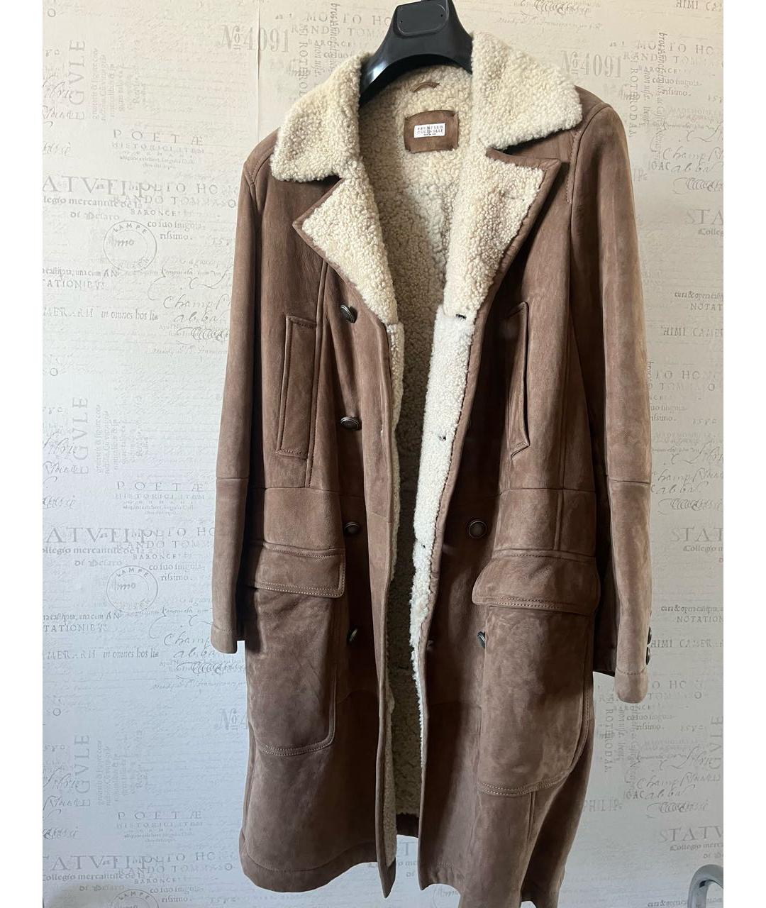 BRUNELLO CUCINELLI Бежевая меховая дубленка/шуба, фото 6