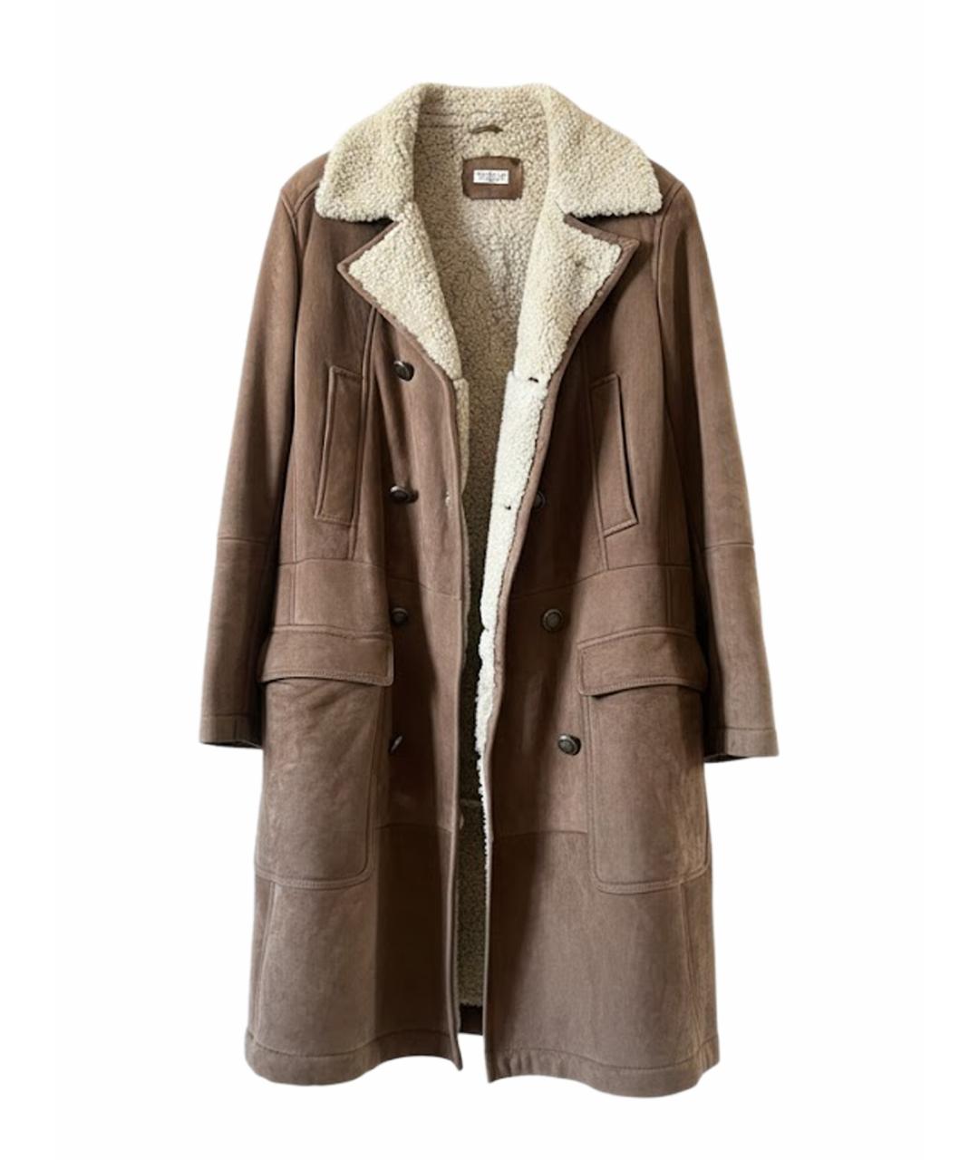 BRUNELLO CUCINELLI Бежевая меховая дубленка/шуба, фото 1