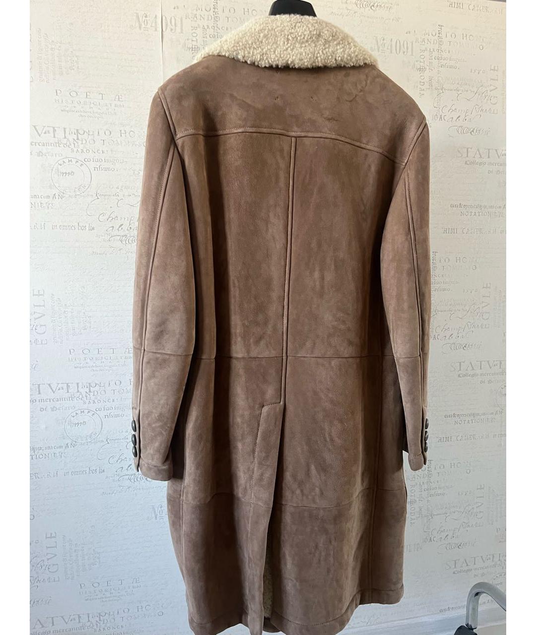 BRUNELLO CUCINELLI Бежевая меховая дубленка/шуба, фото 2