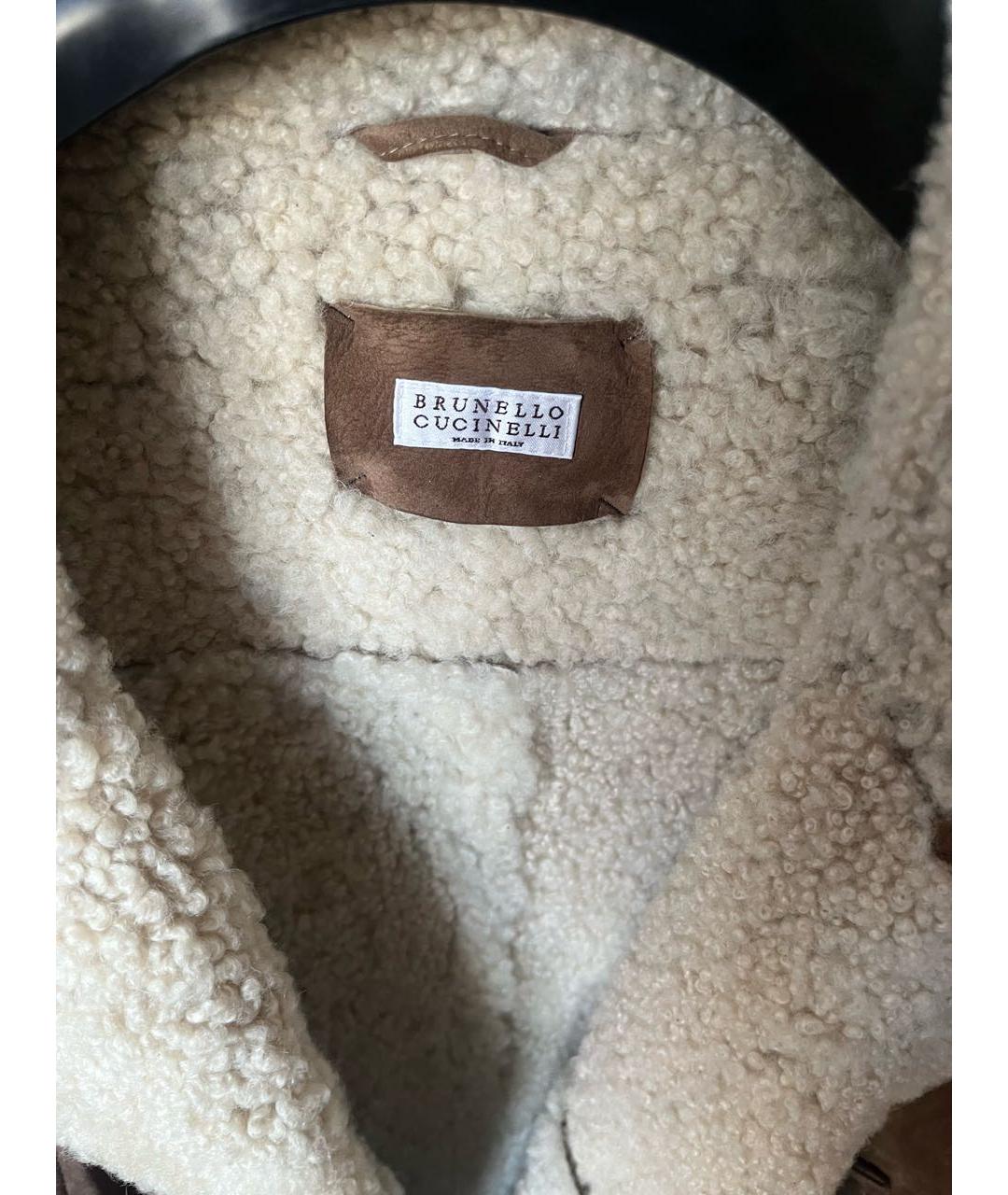 BRUNELLO CUCINELLI Бежевая меховая дубленка/шуба, фото 8