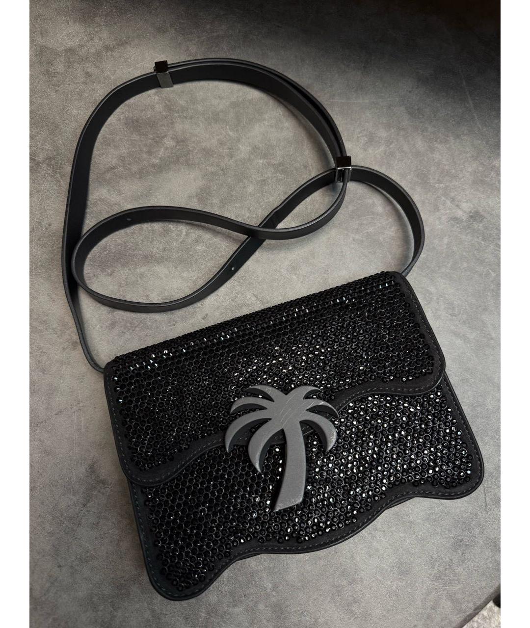 PALM ANGELS Черная кожаная сумка через плечо, фото 9