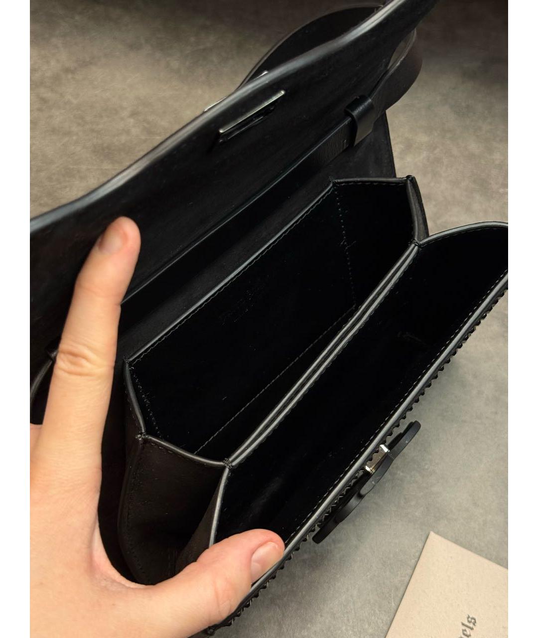 PALM ANGELS Черная кожаная сумка через плечо, фото 4