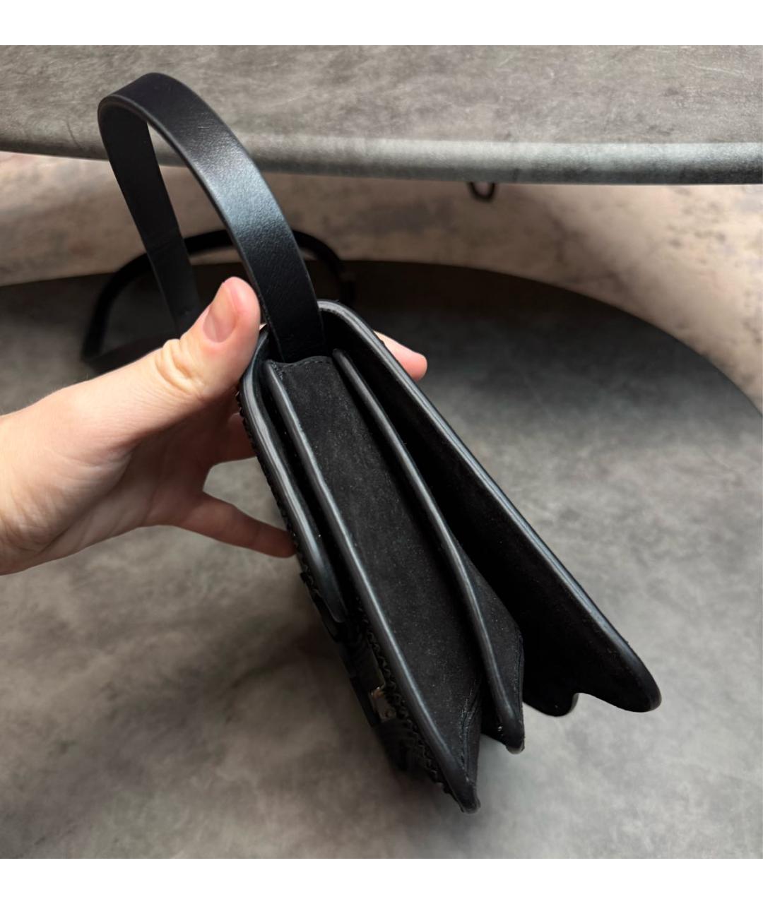 PALM ANGELS Черная кожаная сумка через плечо, фото 2