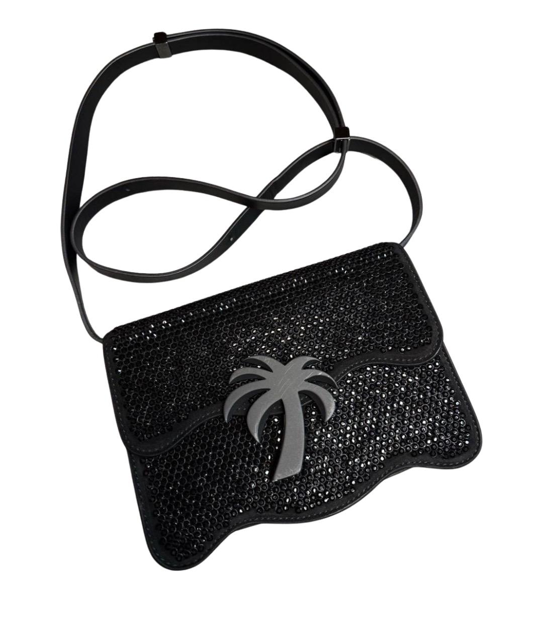 PALM ANGELS Черная кожаная сумка через плечо, фото 1