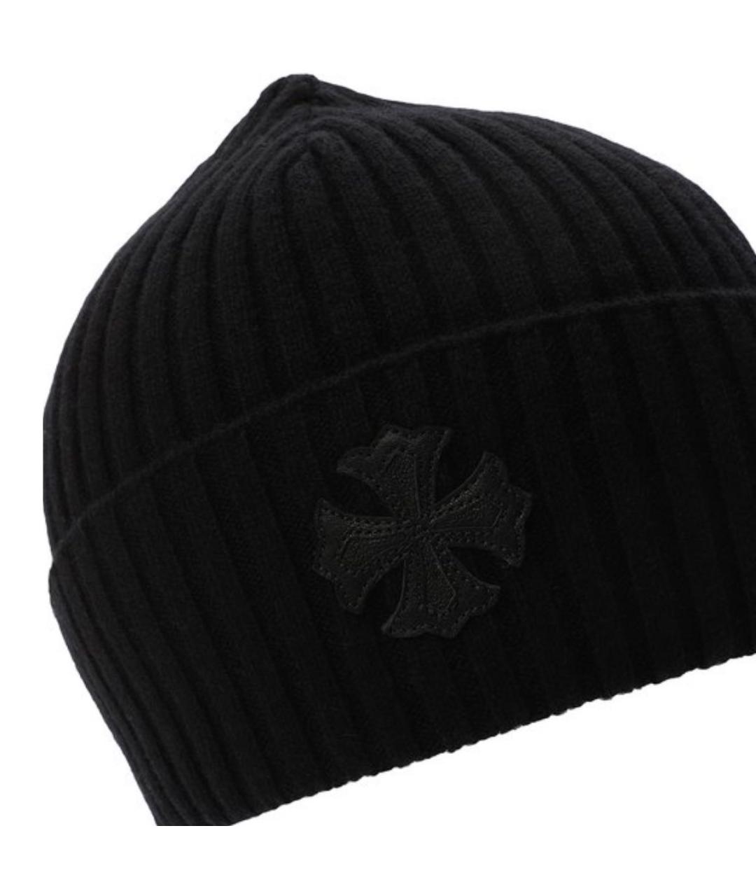 CHROME HEARTS Черная кашемировая шапка, фото 3