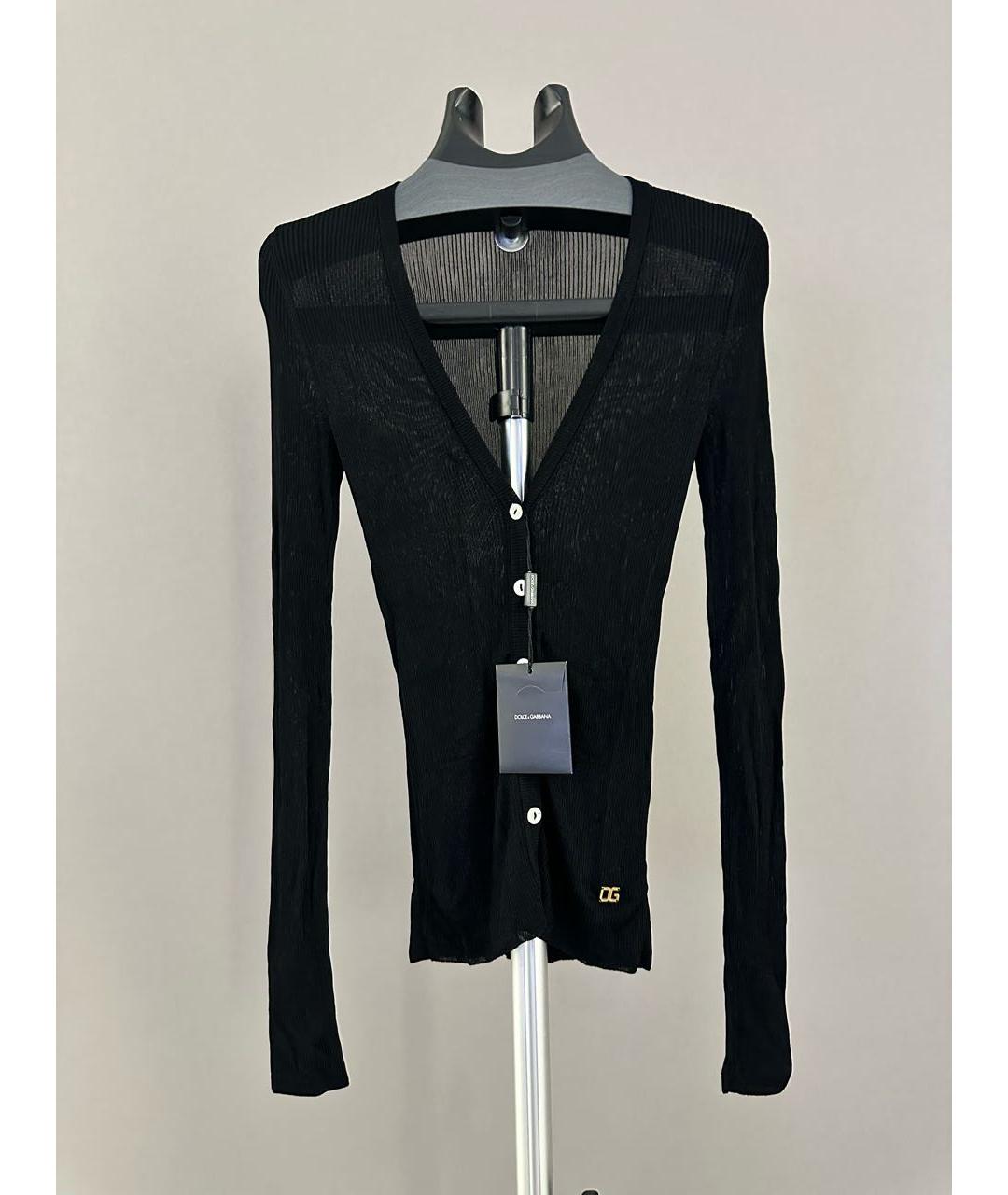 DOLCE&GABBANA Черный вискозный кардиган, фото 5
