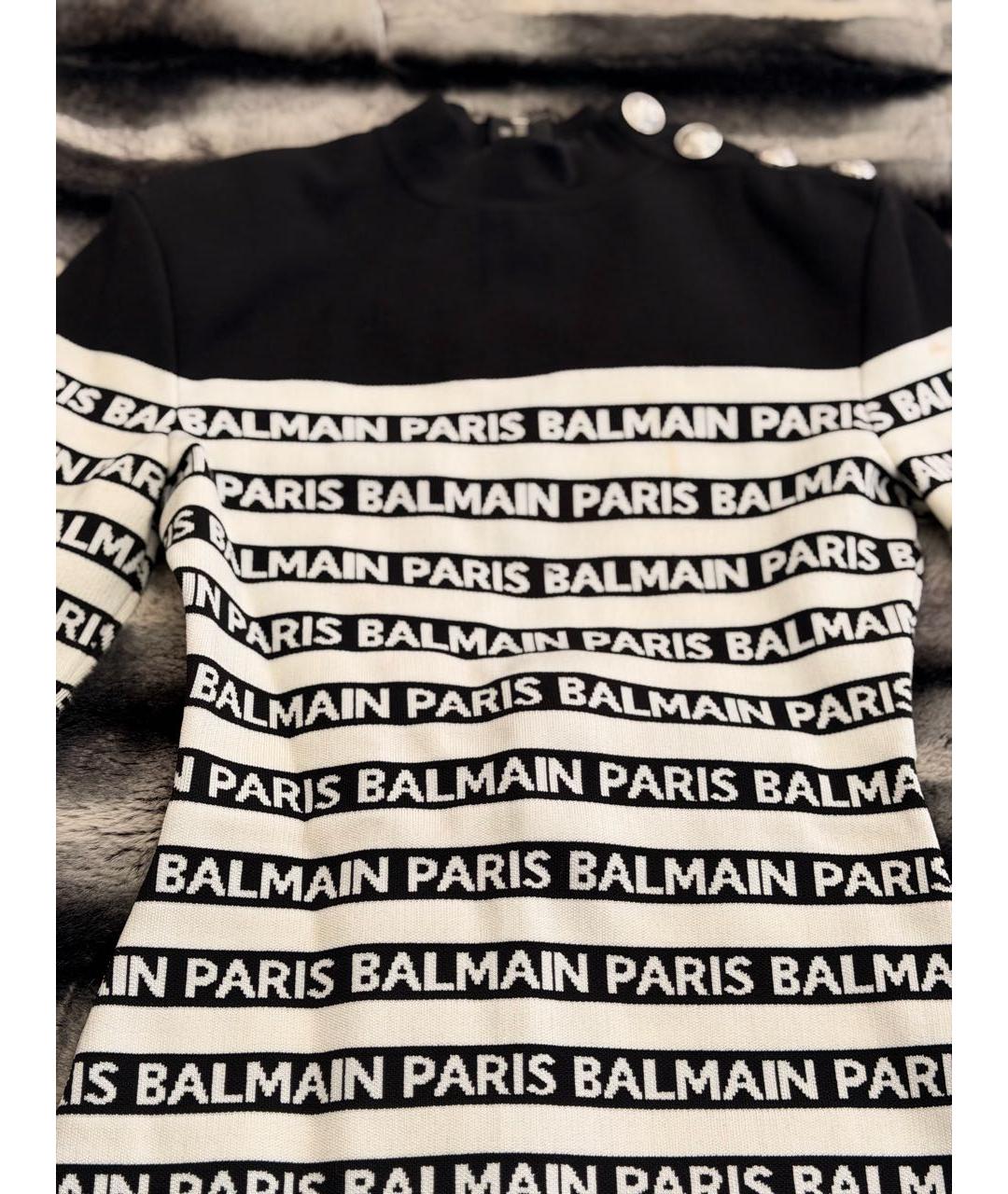 BALMAIN Черное вискозное повседневное платье, фото 3