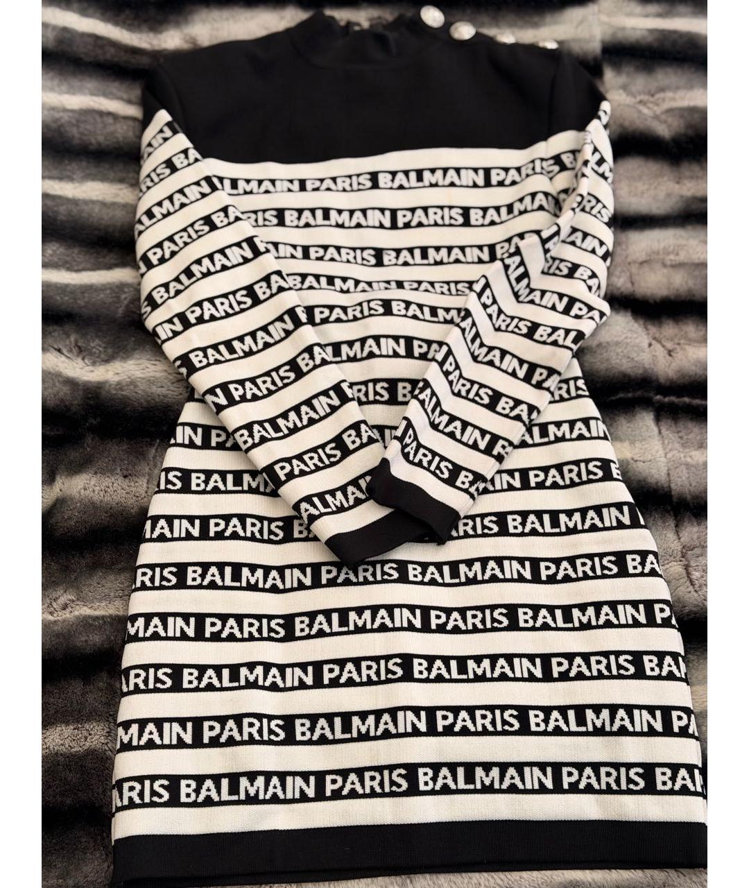 BALMAIN Черное вискозное повседневное платье, фото 5