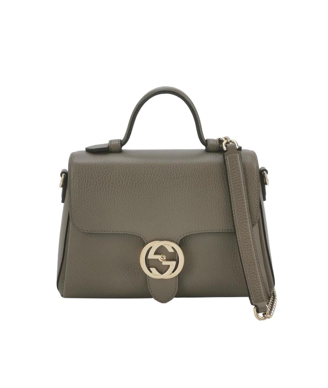 GUCCI Серая кожаная сумка через плечо, фото 9