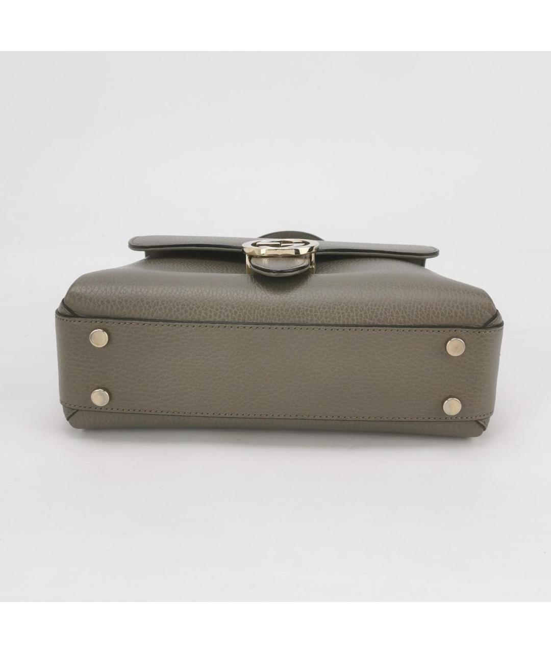 GUCCI Серая кожаная сумка через плечо, фото 5