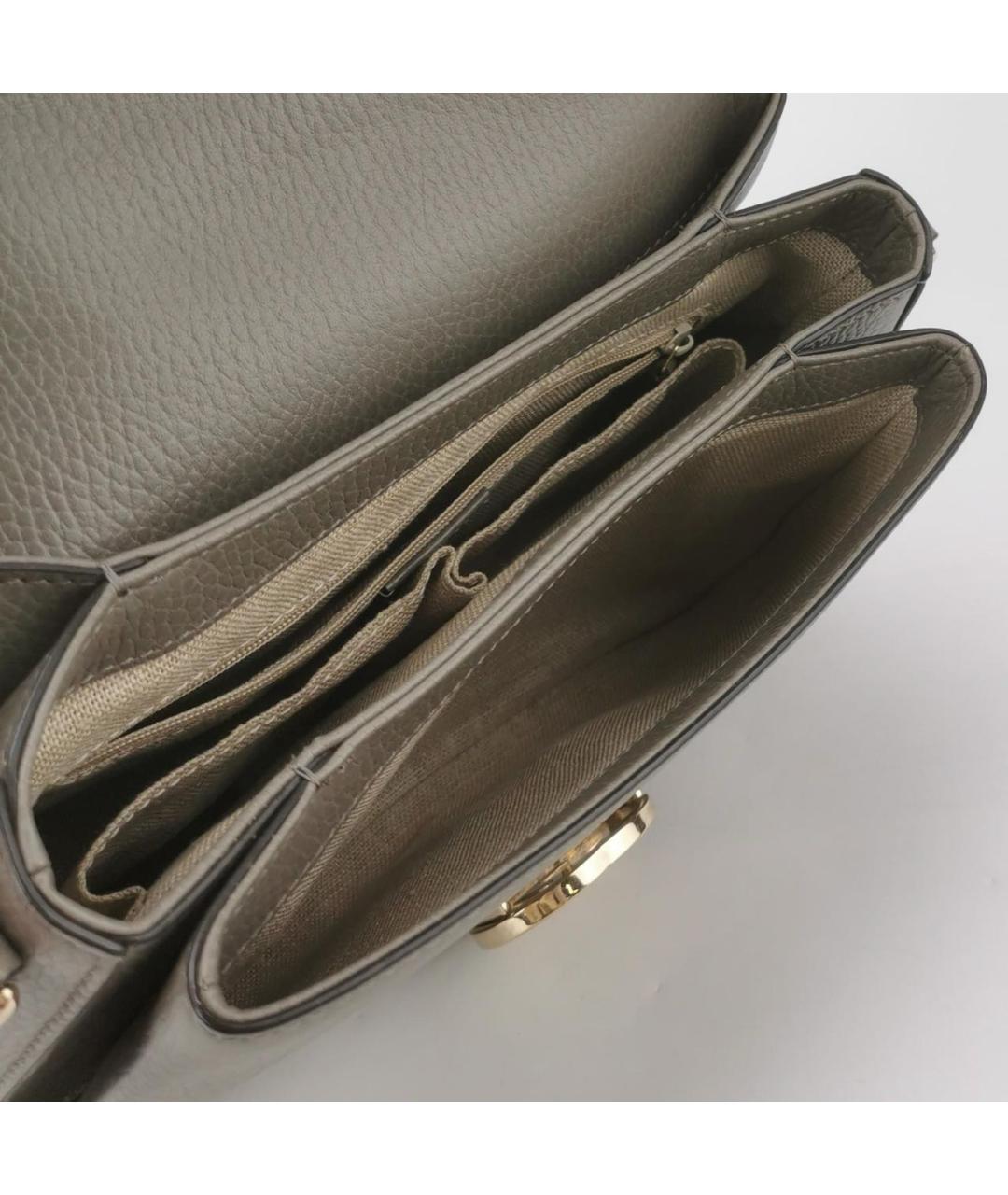 GUCCI Серая кожаная сумка через плечо, фото 6