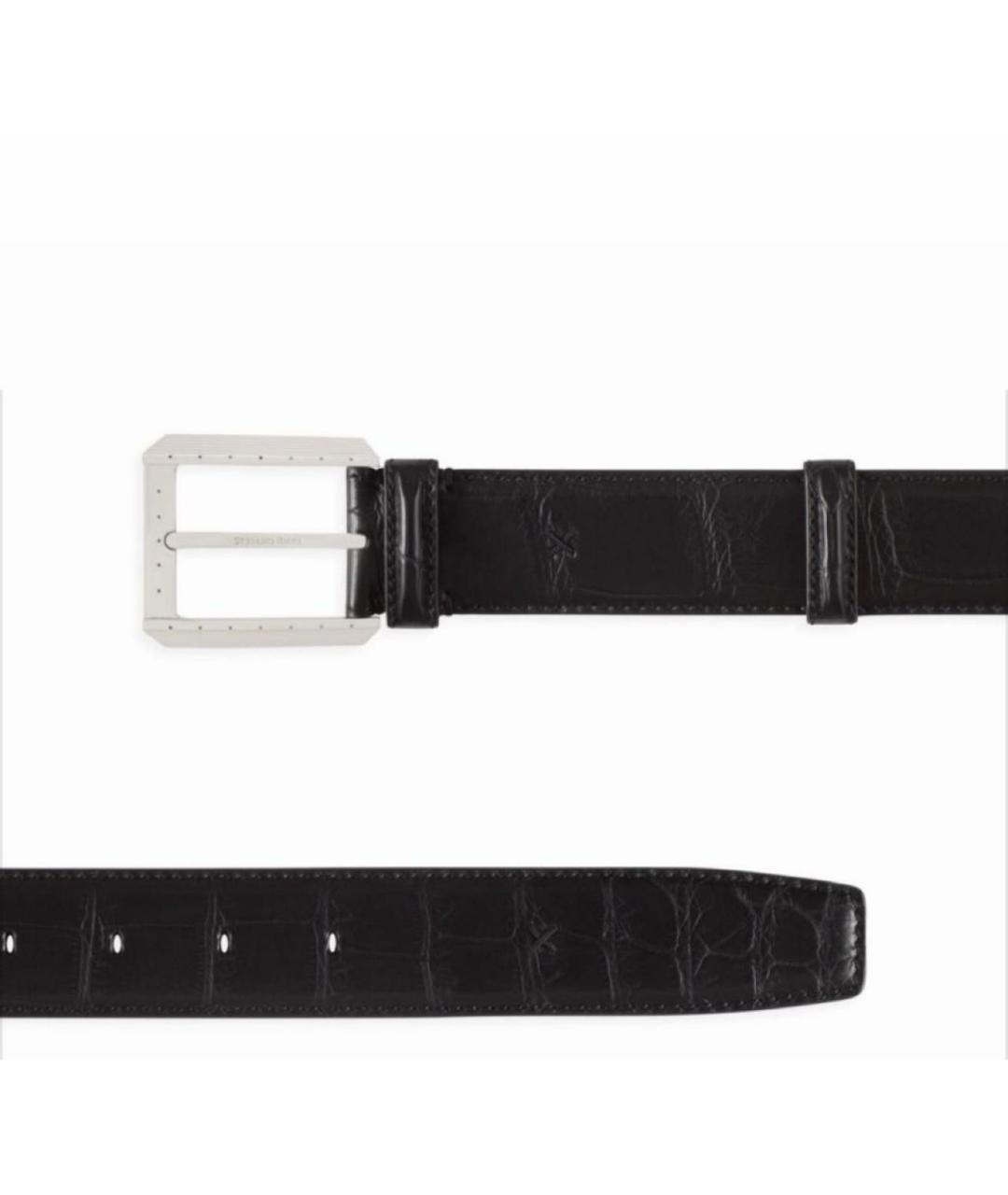STEFANO RICCI Черный ремень из экзотической кожи, фото 2