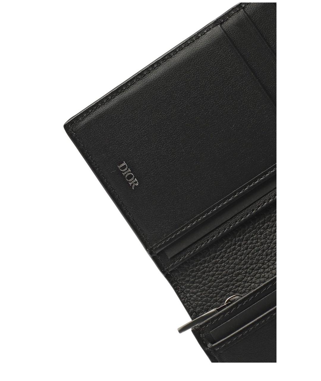 CHRISTIAN DIOR Черный кожаный кошелек, фото 4