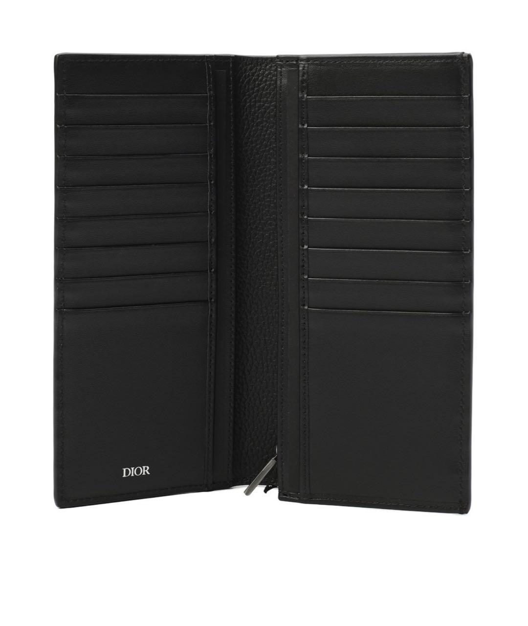 CHRISTIAN DIOR Черный кожаный кошелек, фото 3