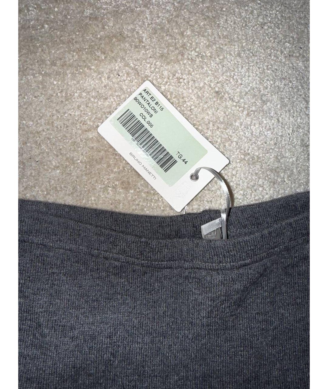 Bruno Manetti Серые шерстяные брюки узкие, фото 6