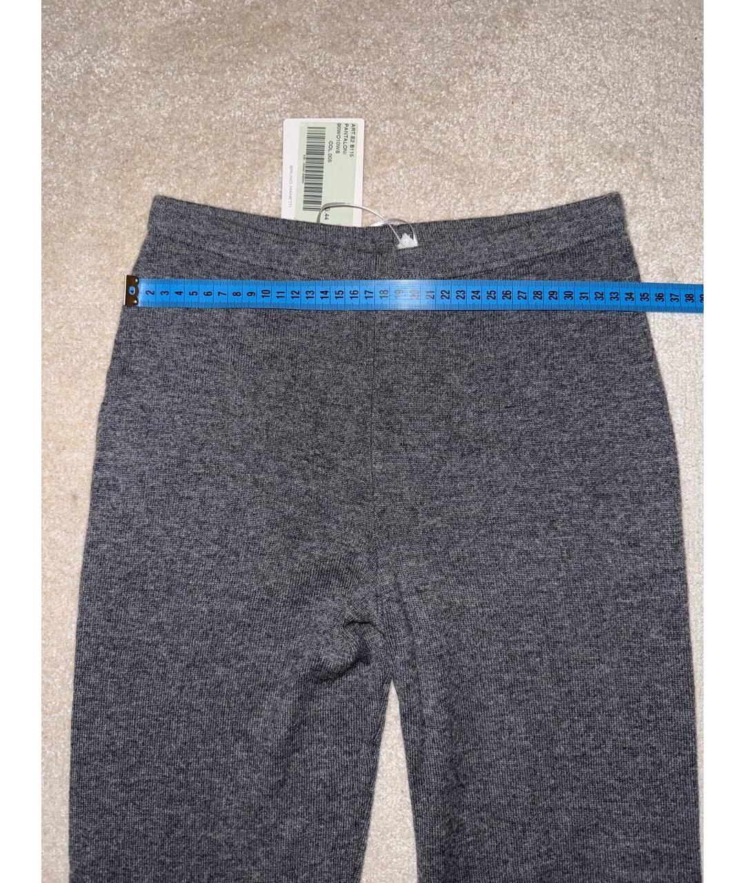 Bruno Manetti Серые шерстяные брюки узкие, фото 5