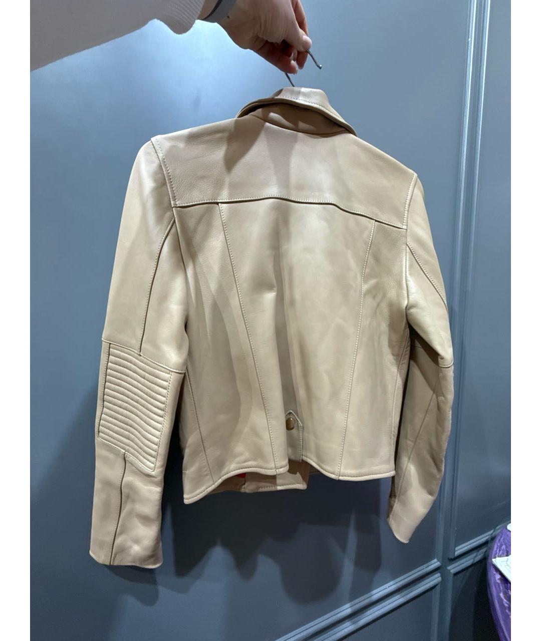AIM Factory Бежевая кожаная куртка, фото 4