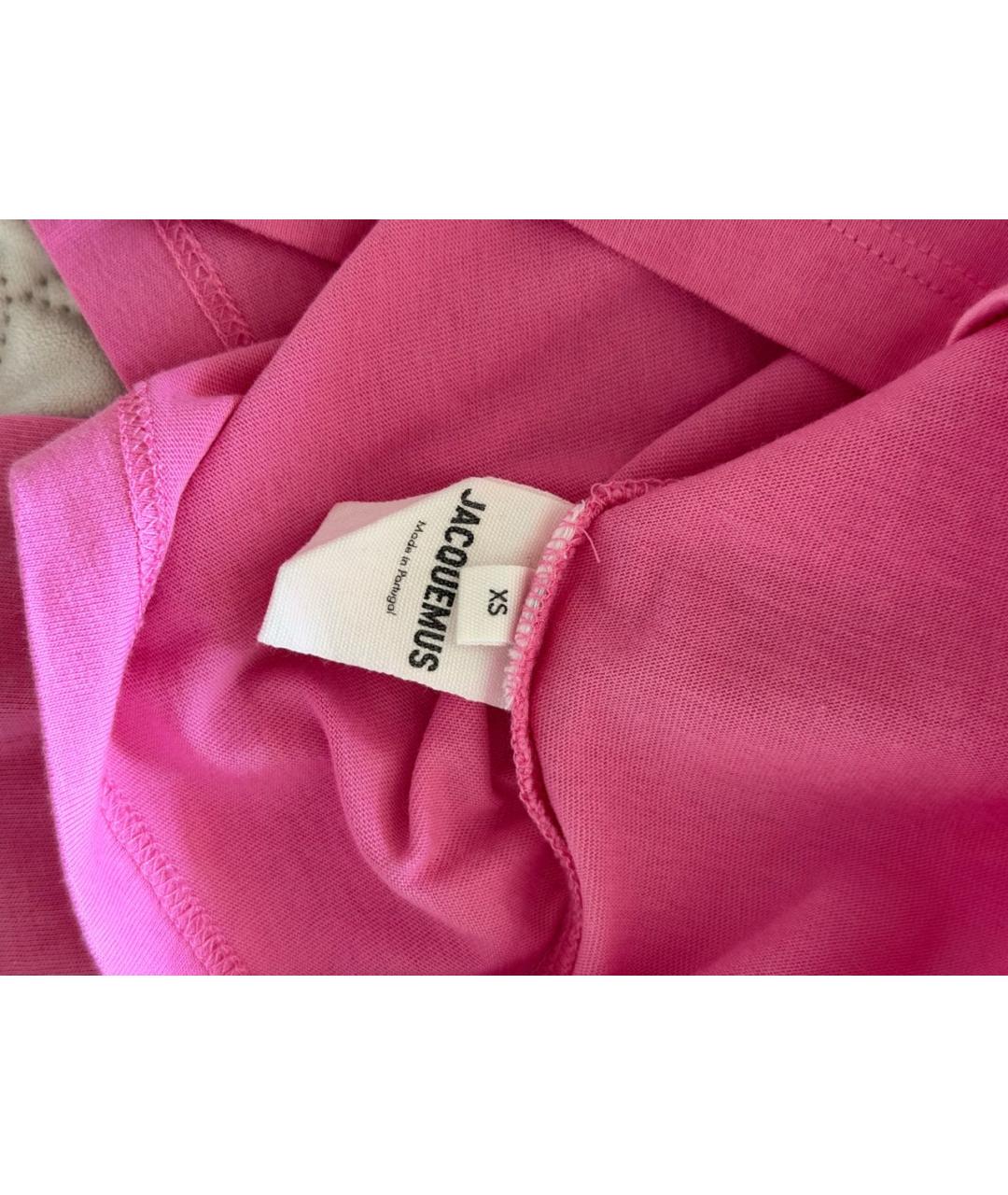 JACQUEMUS Розовая хлопковая футболка, фото 3