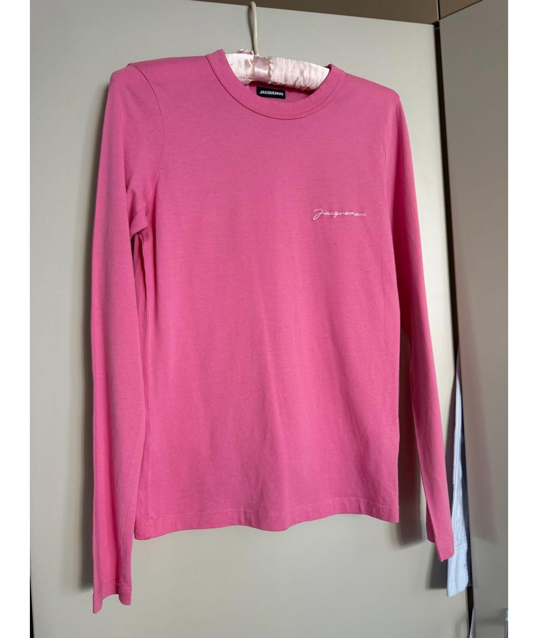 JACQUEMUS Розовая хлопковая футболка, фото 5