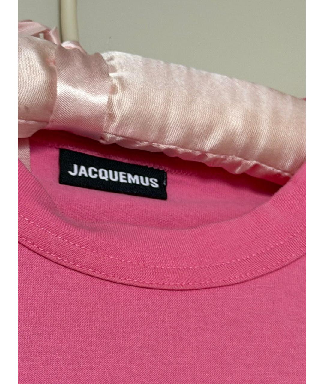 JACQUEMUS Розовая хлопковая футболка, фото 2