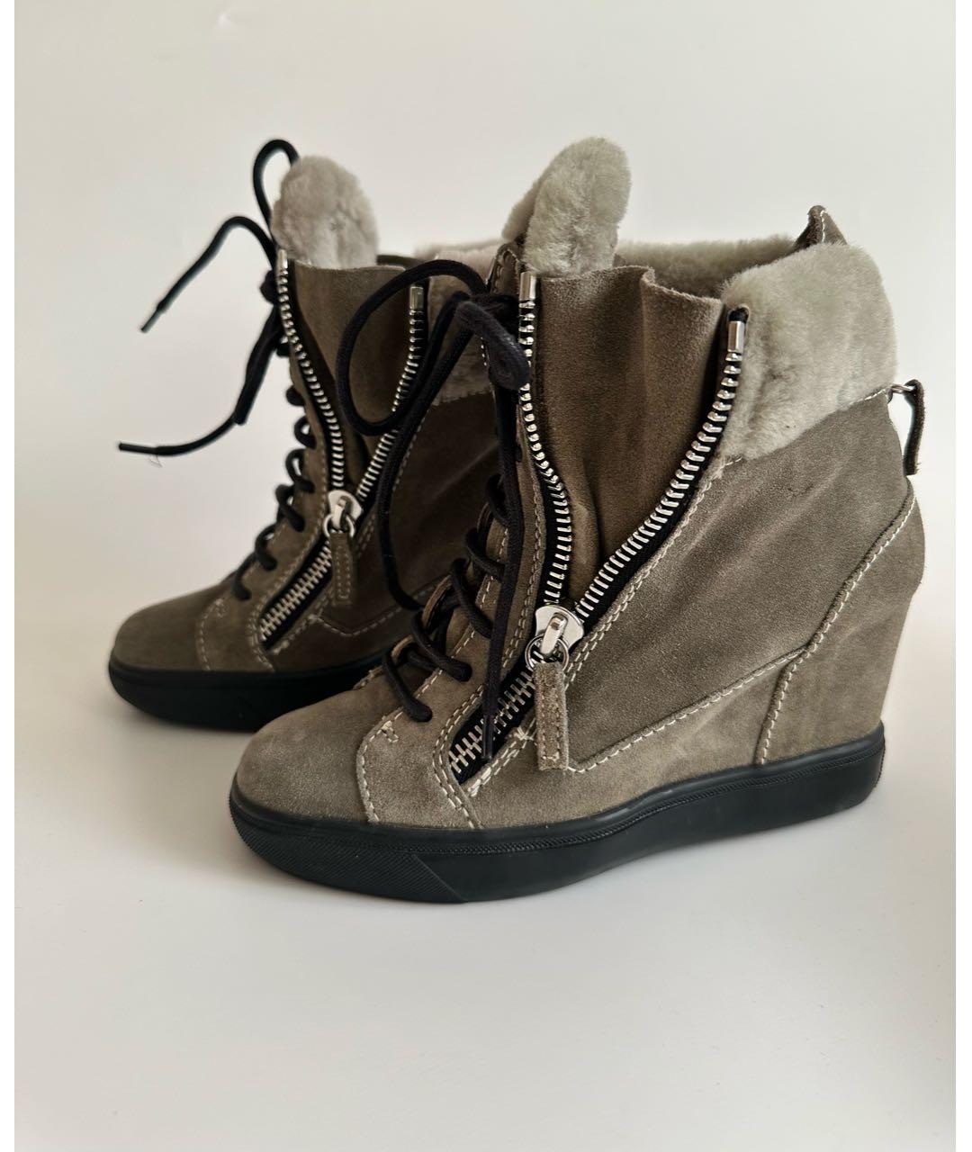 GIUSEPPE ZANOTTI DESIGN Хаки замшевые ботинки, фото 8