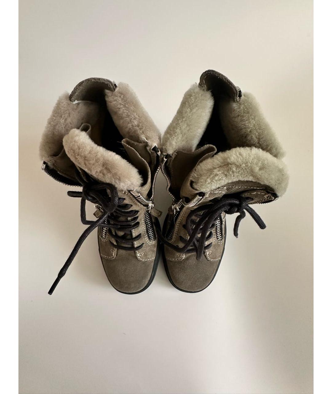 GIUSEPPE ZANOTTI DESIGN Хаки замшевые ботинки, фото 4