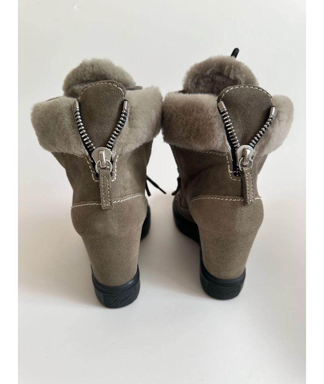 GIUSEPPE ZANOTTI DESIGN Хаки замшевые ботинки, фото 3