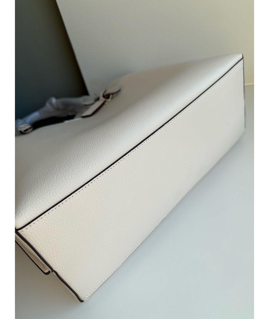 COACH Белая кожаная сумка тоут, фото 7