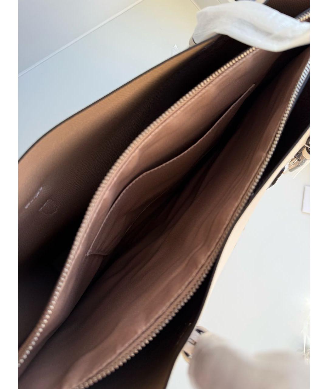 COACH Белая кожаная сумка тоут, фото 4