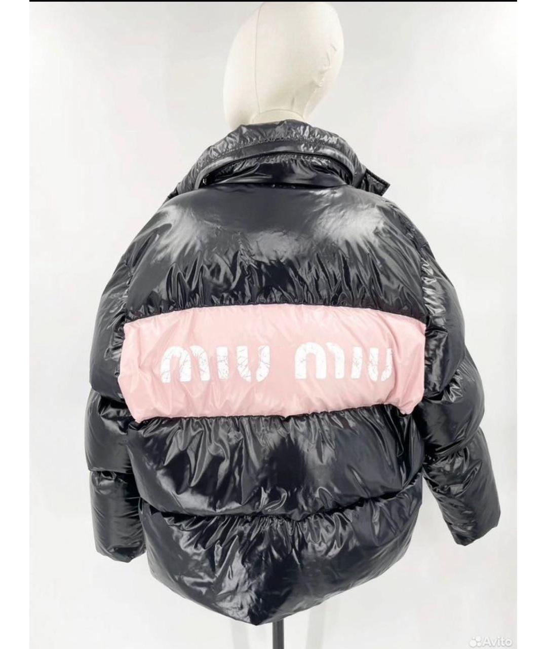 MIU MIU Черный полиамидовый пуховик, фото 7