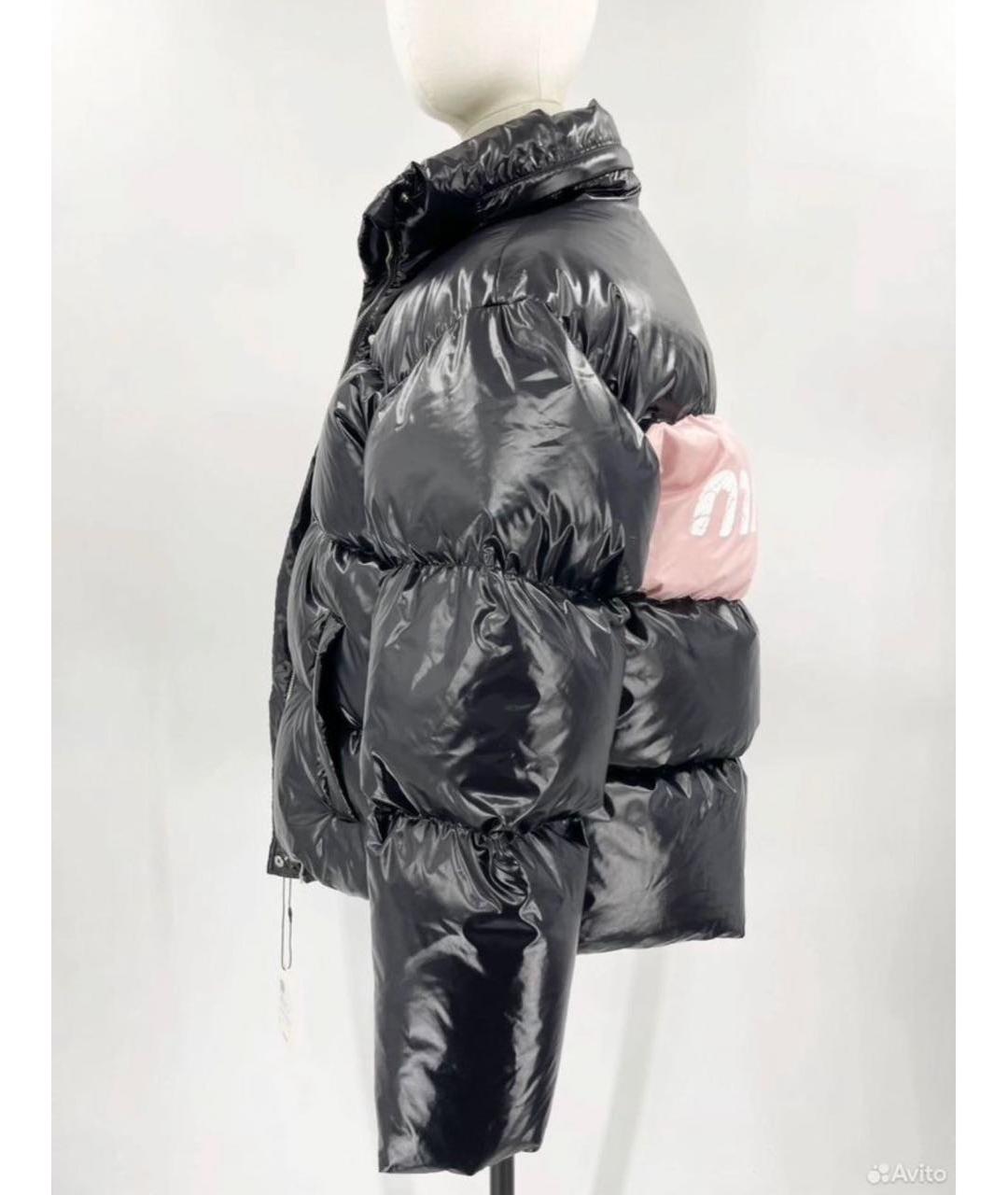 MIU MIU Черный полиамидовый пуховик, фото 3