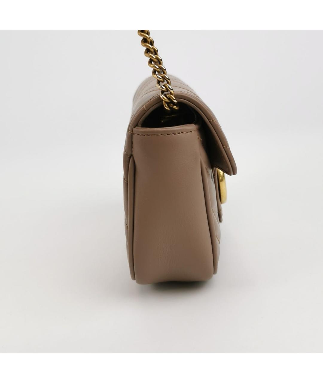 GUCCI Бежевая кожаная сумка через плечо, фото 2