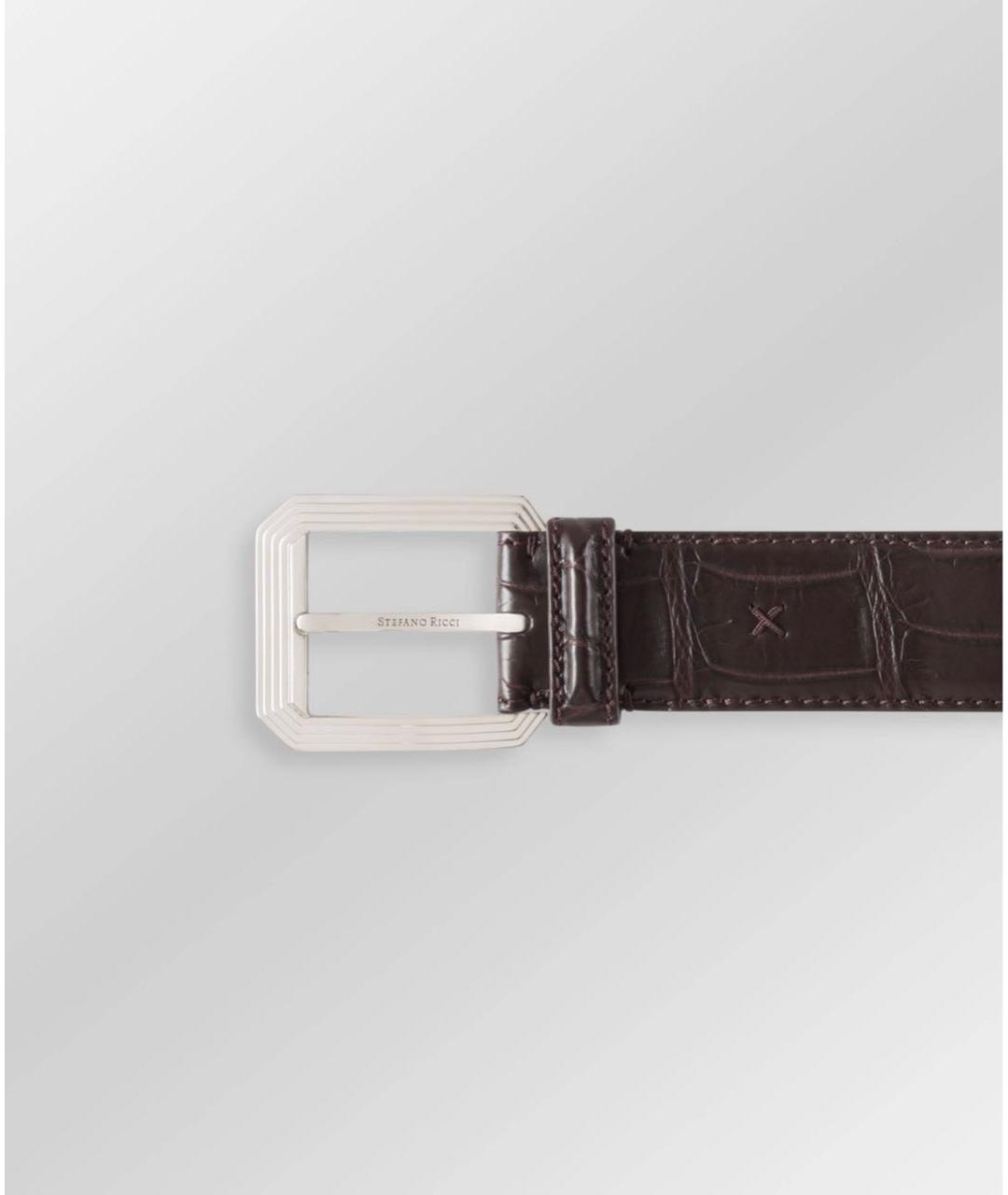 STEFANO RICCI Коричневый ремень из экзотической кожи, фото 2