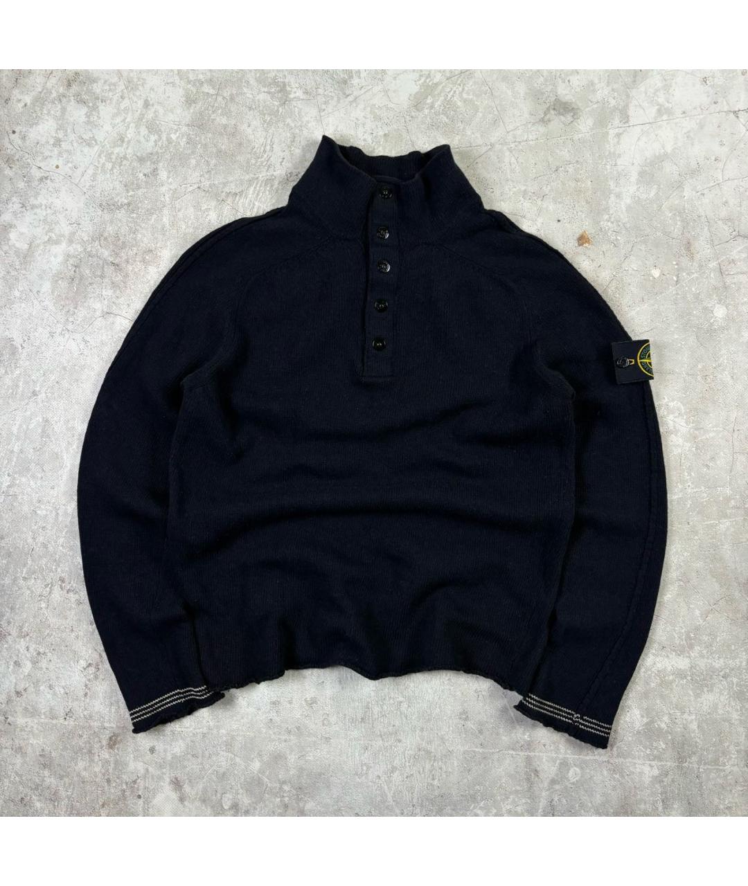 STONE ISLAND Темно-синий шерстяной джемпер / свитер, фото 7