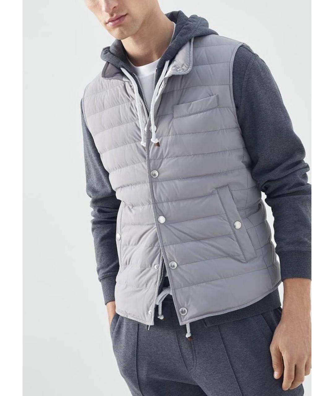 BRUNELLO CUCINELLI Серый жилет, фото 5