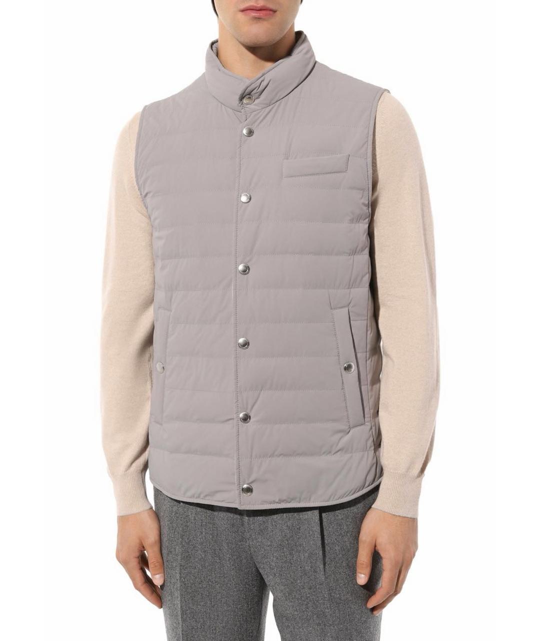 BRUNELLO CUCINELLI Серый жилет, фото 3