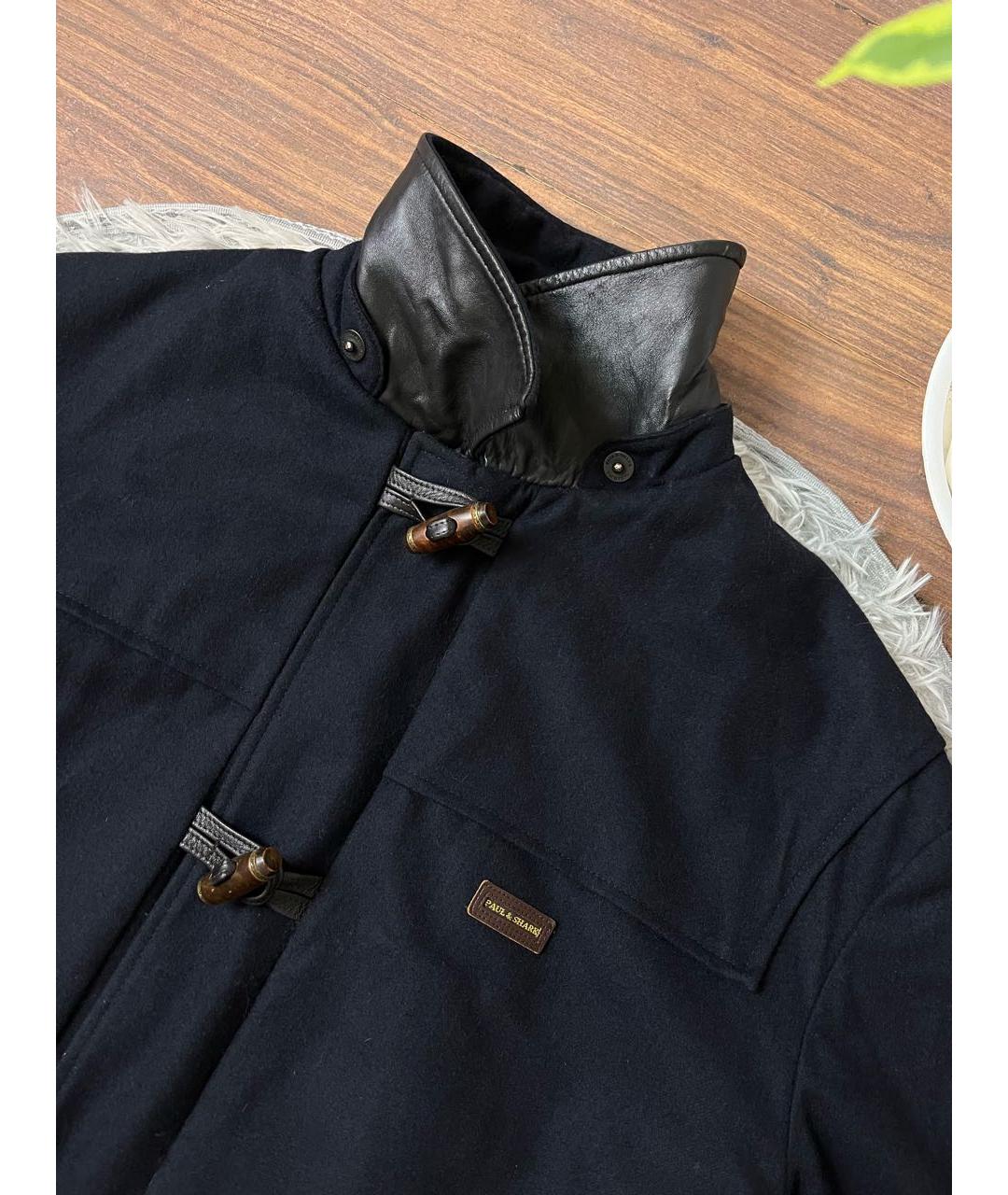 PAUL & SHARK Темно-синее шерстяное пальто, фото 3