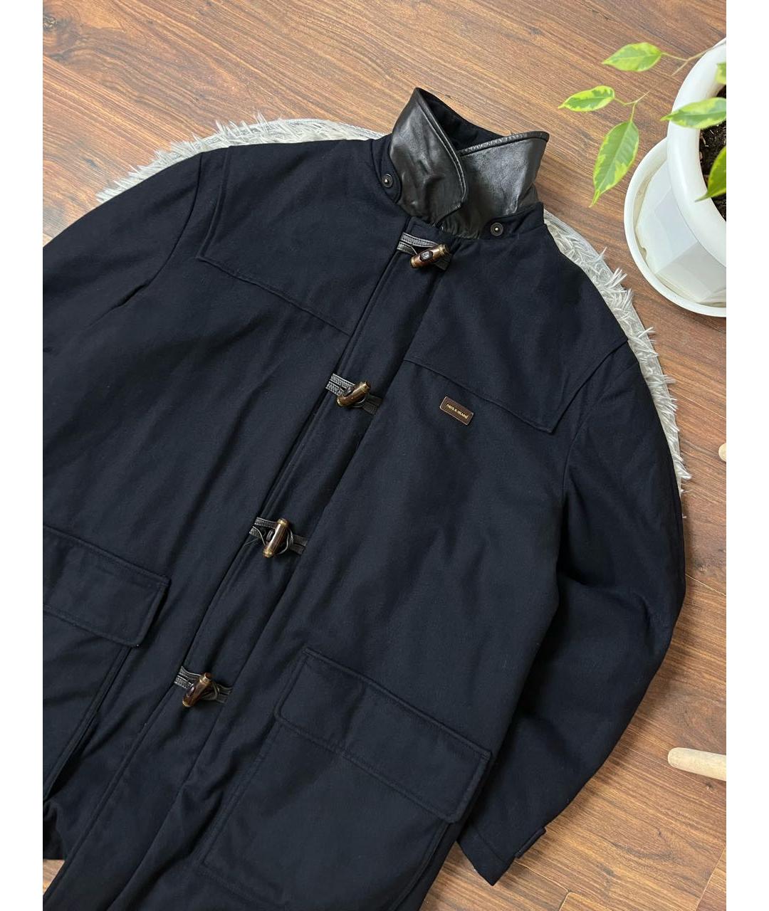 PAUL & SHARK Темно-синее шерстяное пальто, фото 2