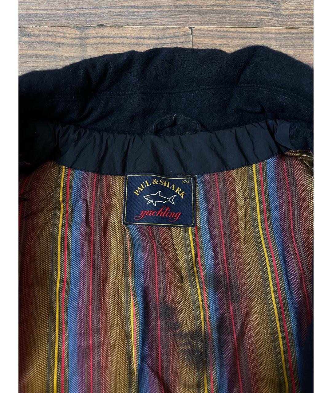 PAUL & SHARK Темно-синее шерстяное пальто, фото 8