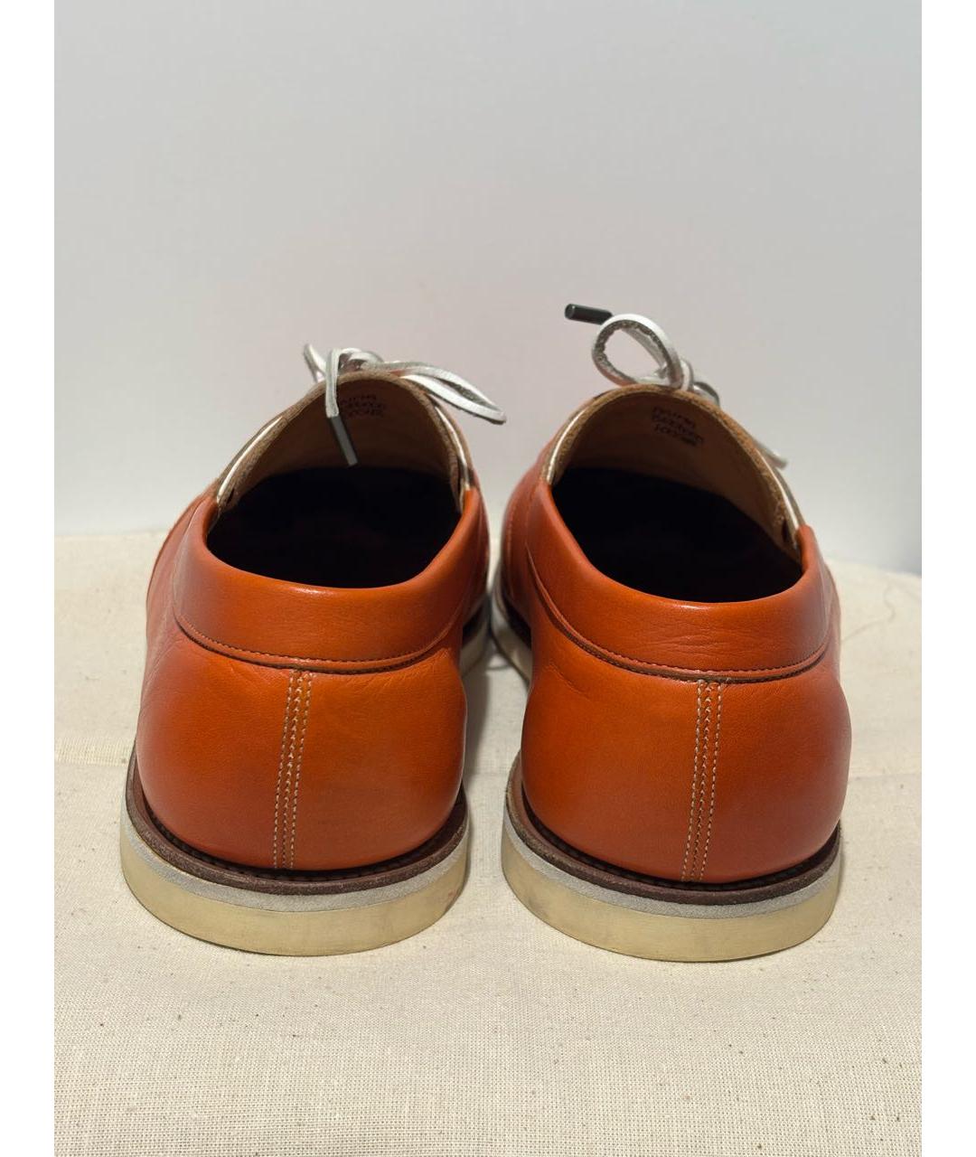 JOHN LOBB Оранжевое кожаные низкие ботинки, фото 4